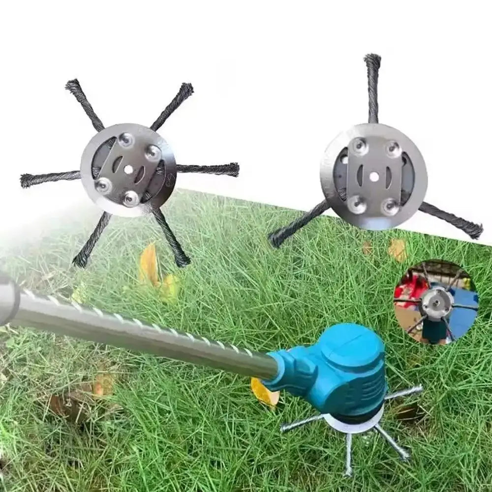 1Pcs 6 inch Universal Weed Brush Head Steel Wire Wheel Grass Trimmer Head Removal Moss Rust Lawn Mower Grass Trimmer Heads