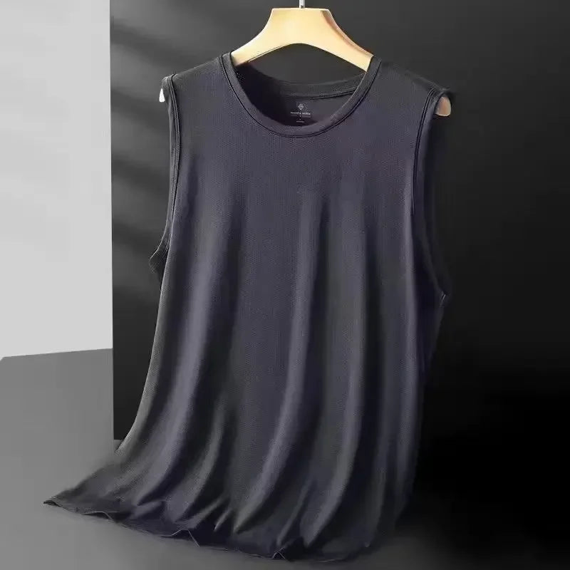 Men's Ice Silk Mesh Vest — Lightweight Sleeveless Sports Tank