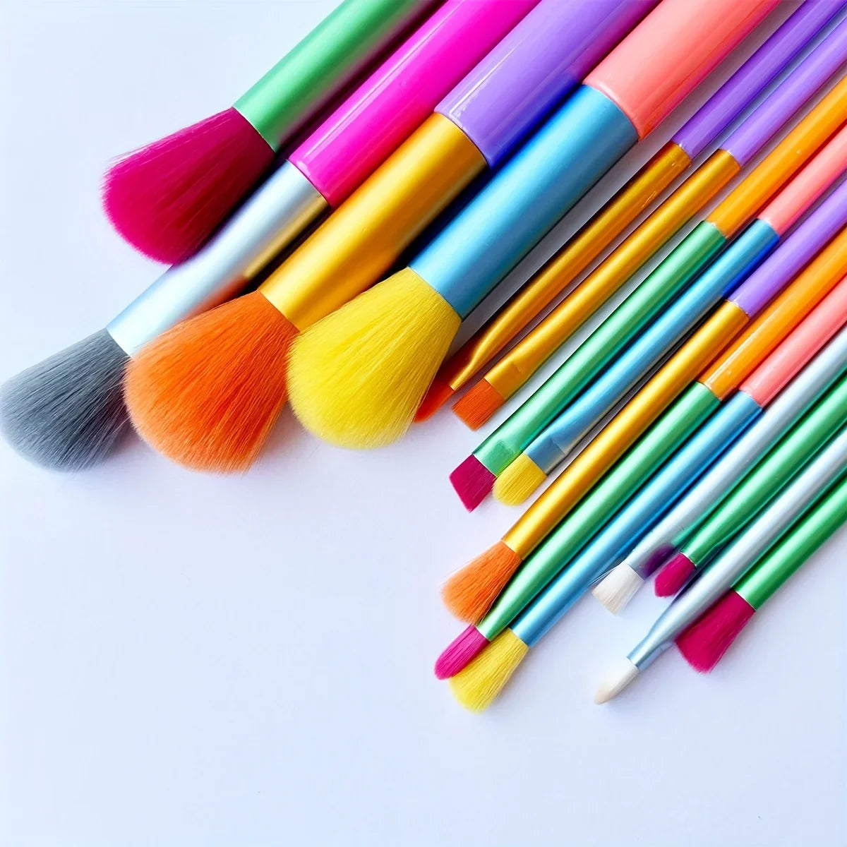 15-Piece Colorful Makeup Brush Set - Foundation, Contour & Eye Brushes - photo 2