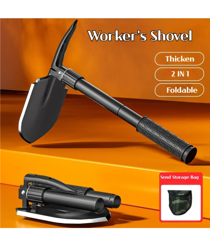 1pc Outdoor Small Foldable Camping Shovel, Multifunctional Hiking Entrenching Tool Portable Shovel