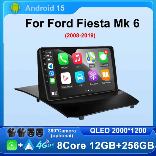 Car Stereo with Apple CarPlay & Android Auto, Compatible with Ford Fiesta Mk6