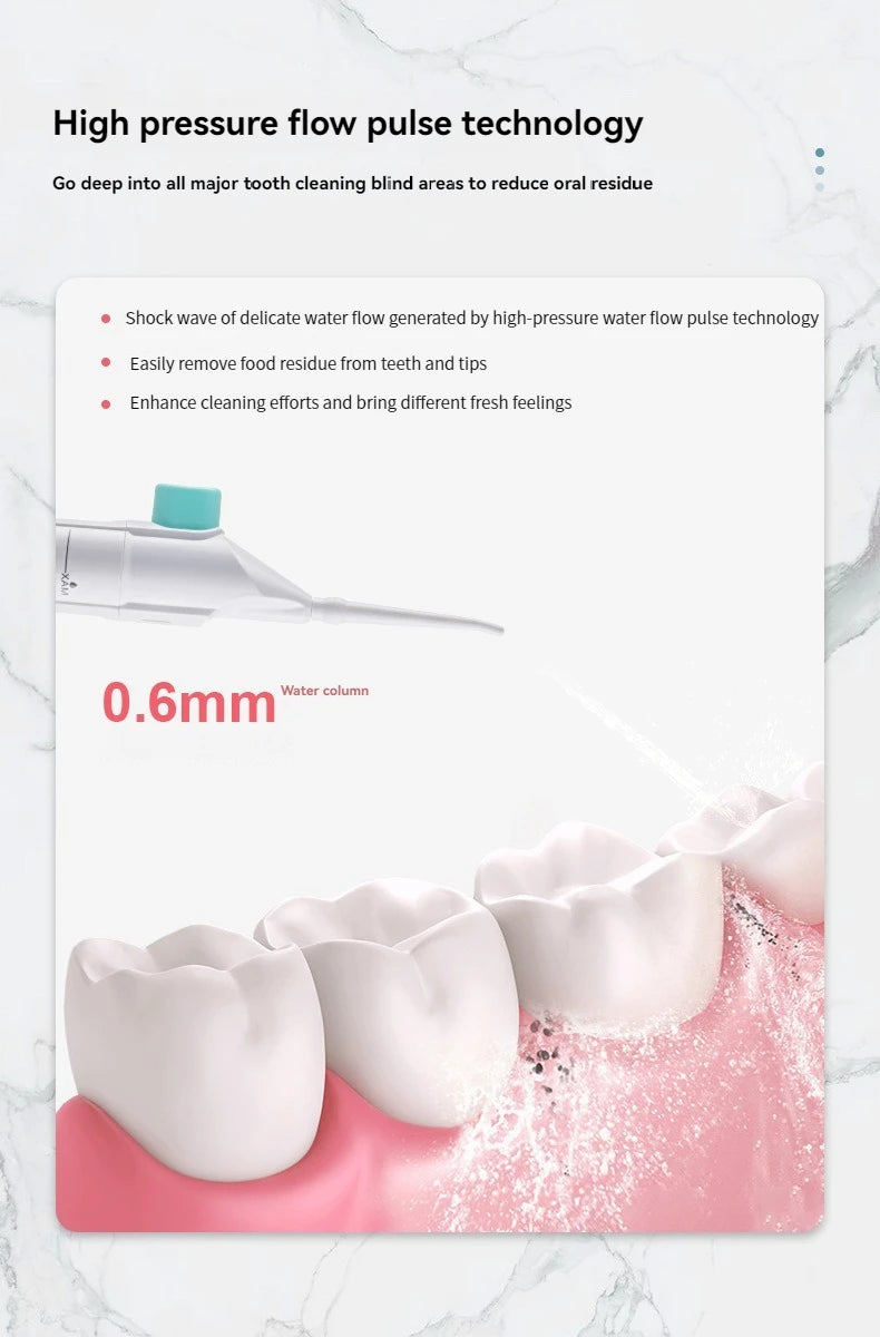 High Pressure Oral Irrigator Portable Teeth Clean Water Dental Floss Manual High Pressure Water Toothpick
