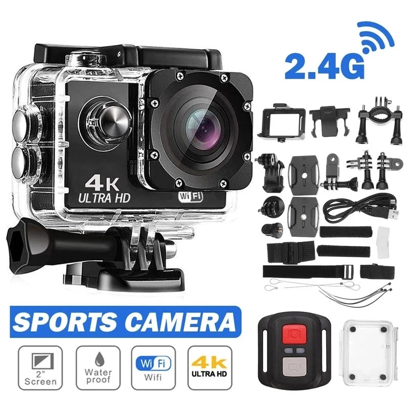 4K Waterproof Action Camera with WiFi - 170° Wide Angle