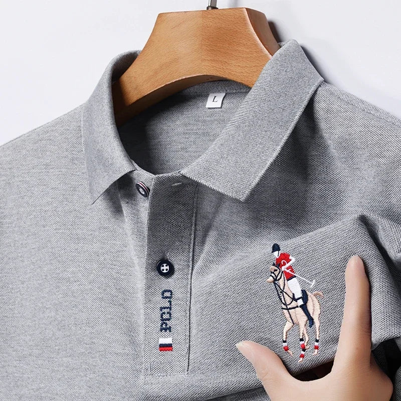 Men's Embroidered Polo - Short Sleeve, Casual Summer Comfort Top