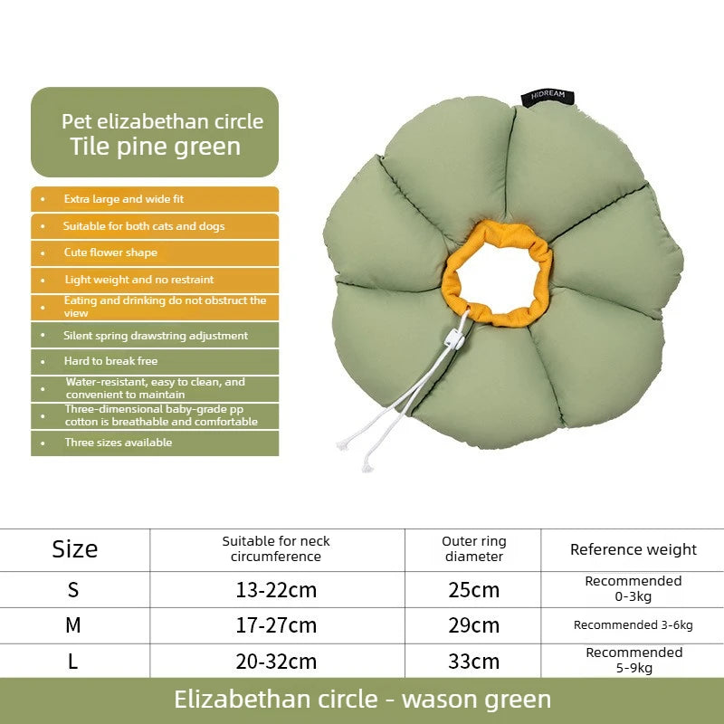 Cat Recovery Collar Soft Flower Elizabeth Cone Anti Lick Bite Waterproof Lightweight Allow Eating Drinking Post Surgery
