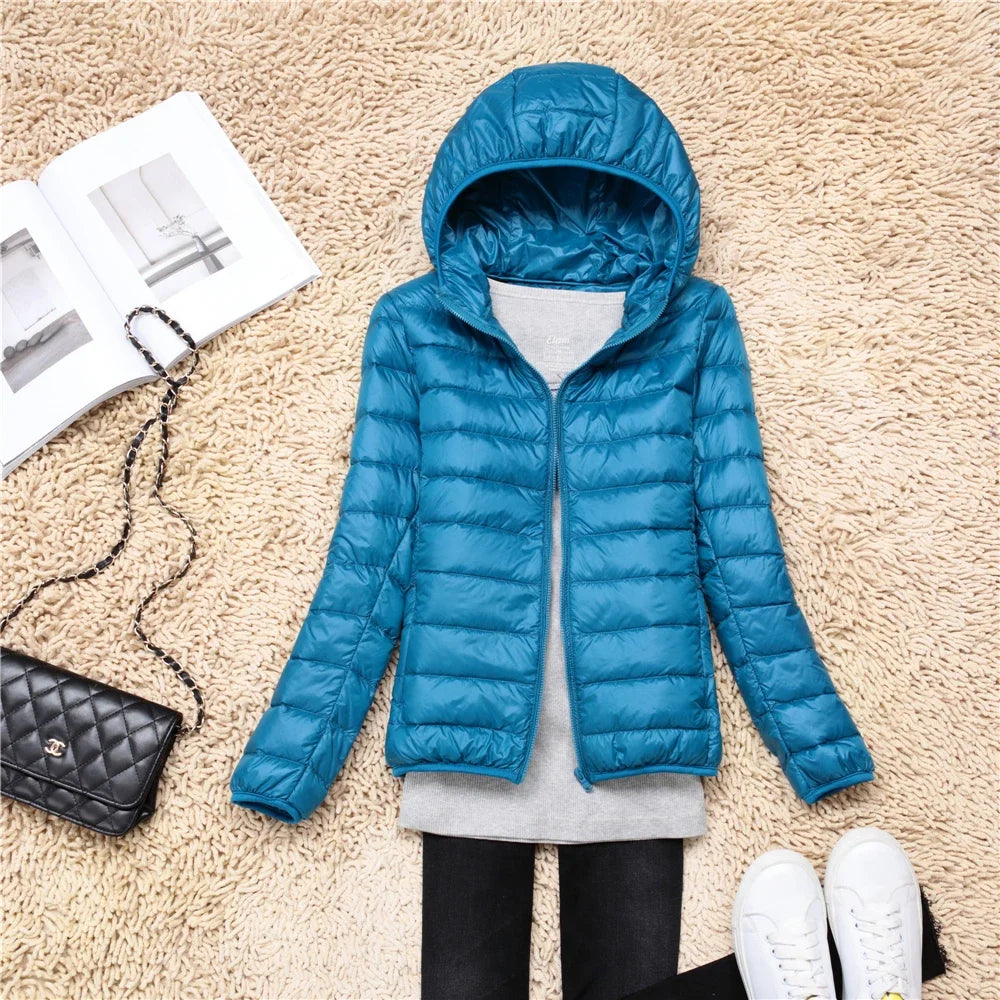 Women's Ultra Light Packable Puffer Jacket - Hooded Inner Coat - photo 8