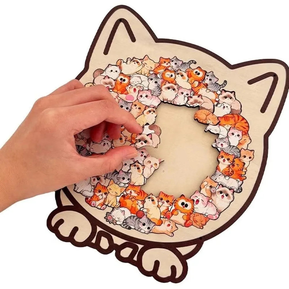 Wooden Animal Jigsaw Puzzle - Dog, Cat & Bear Cartoon Set – photo 4