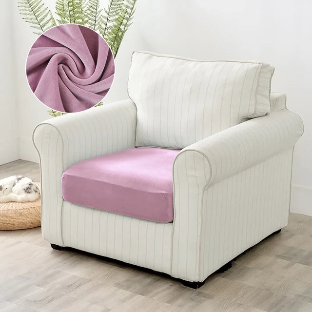 Velvet Sofa Covers for Living Room Elastic Plush Sofa Seat Cushion Cover Soft Couch Slipcover Furniture Protector for Home
