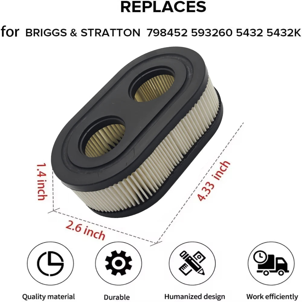 1-10pcs Air Filter for Briggs & Stratton 593260 798452 K  Lawn Mower Replacement Household Cleaning Tools Garden Parts