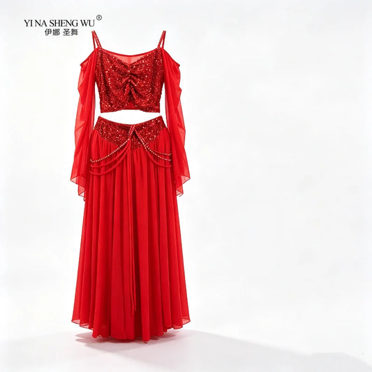 Belly dance practice top and skirt dress set