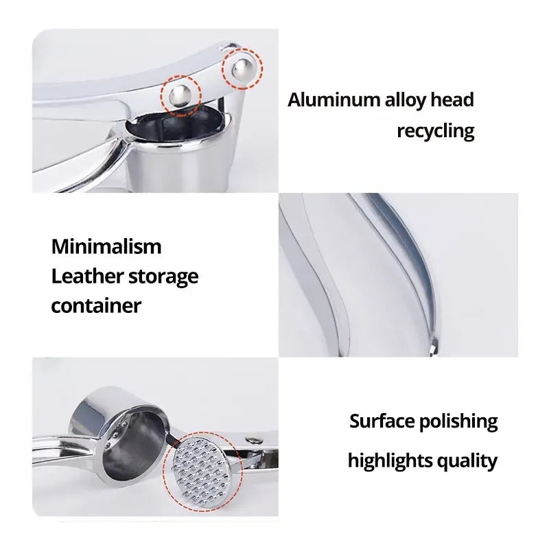 Stainless Steel Garlic Masher & Ginger Grinder – Manual Kitchen Extruder Tool | Vegetable Press