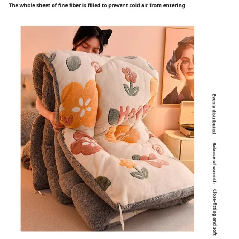 Lamb Fleece Winter Quilt, Double-Sided Velvet Comforter