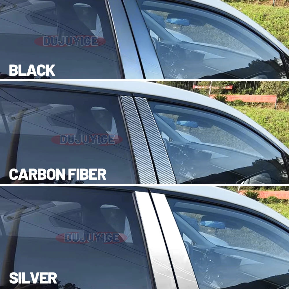 For Toyota Corolla 2019-2023 2020 2021 2022 Carbon Fiber Window Door Column Deal B C Pillar Post Cover Trim Sticker