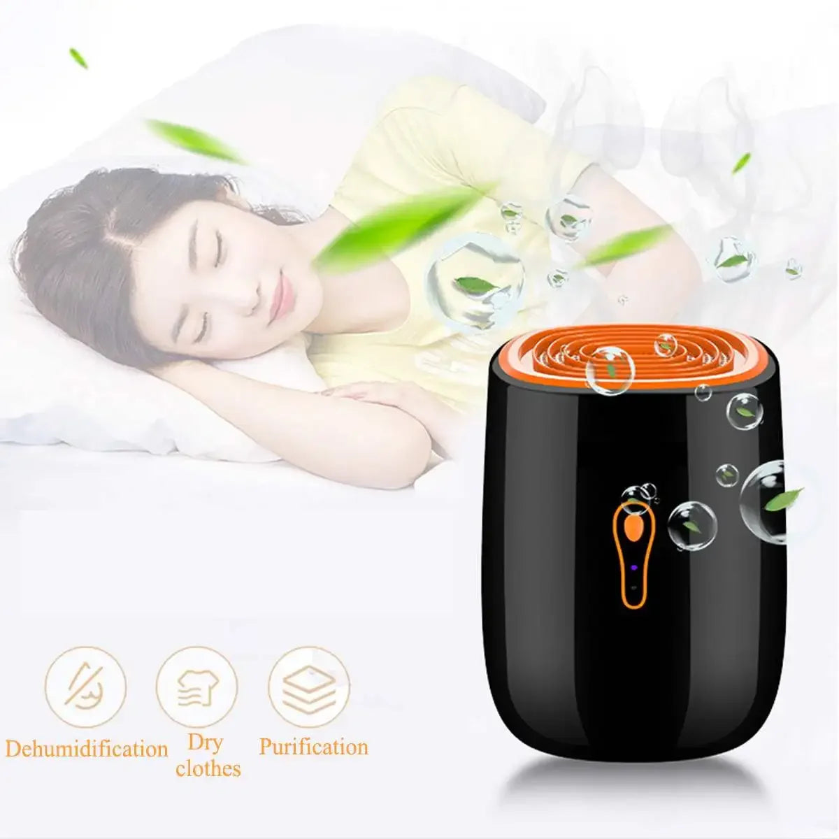 TINSOL New Air Dehumidifier 800ml Portable Dryer Low Noise Purification Anti-mold Cleaning Unit Portable Air Dryer Humidity