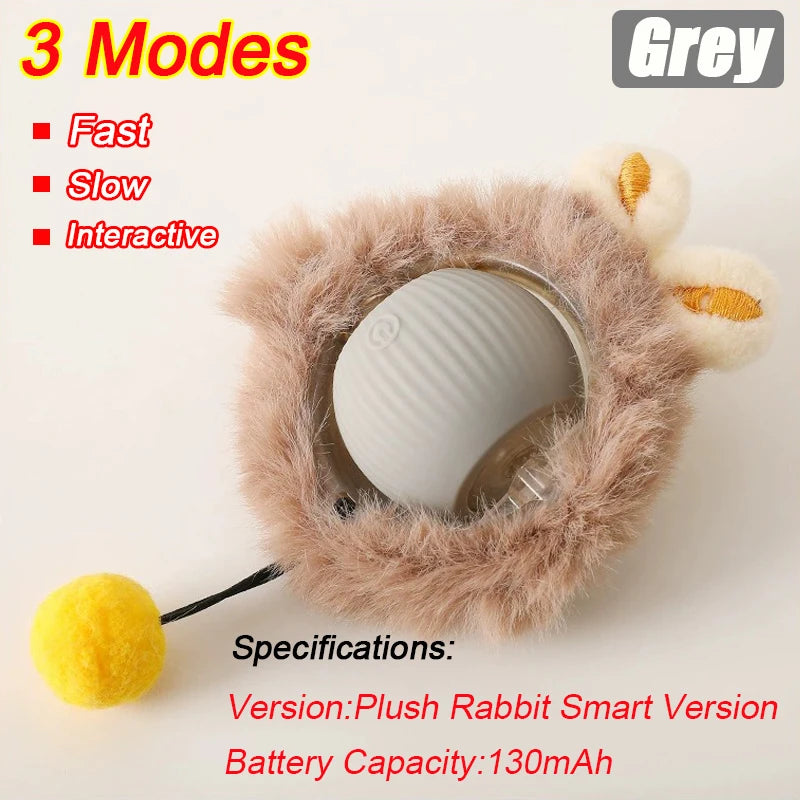 Automatic Rolling Cat Ball with Faux Tail, Rechargeable