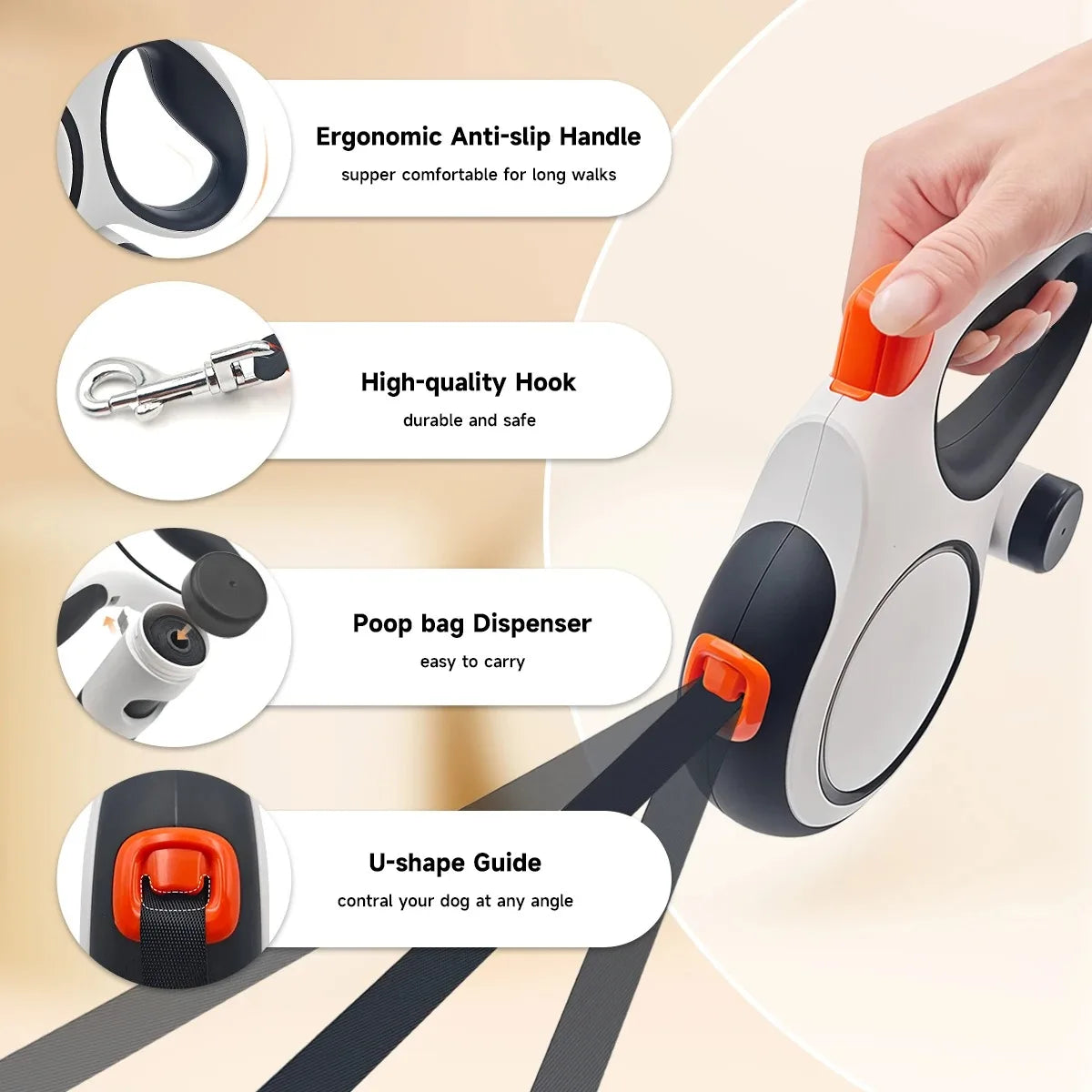 Retractable Dog Leash - 5m or 8m Tangle-Free Walking Lead - photo 3