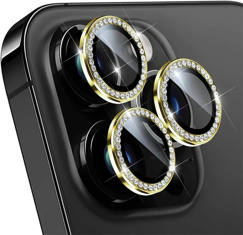 Glitter Diamond Rhinestone Camera Lens Protector for iPhone 17 Air 16 16Pro 15 14 Pro Max Plus 13 12 Mini 11 16Pro 13Pro 12Pro