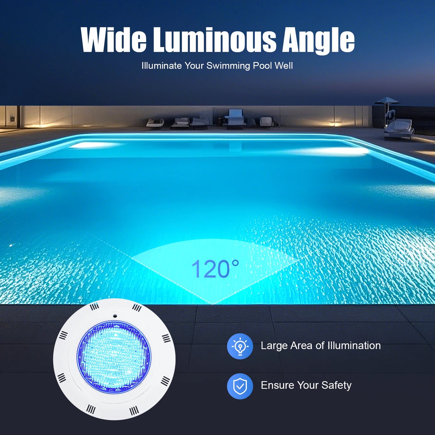 Underwater Light RGB Swimming Lamp IP68 Waterproof ABS 36W  Fountain Lighting 7 Color Changing