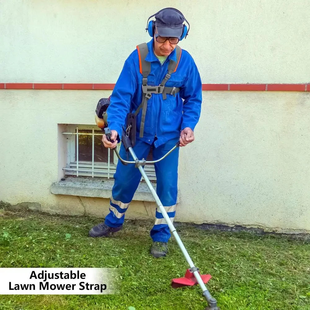 upgrade Lawn Mower Harness Strap Adjustable Grass Trimmer Strap Double Shoulder Strap Labor Saving Increase Mower Shoulder Strap