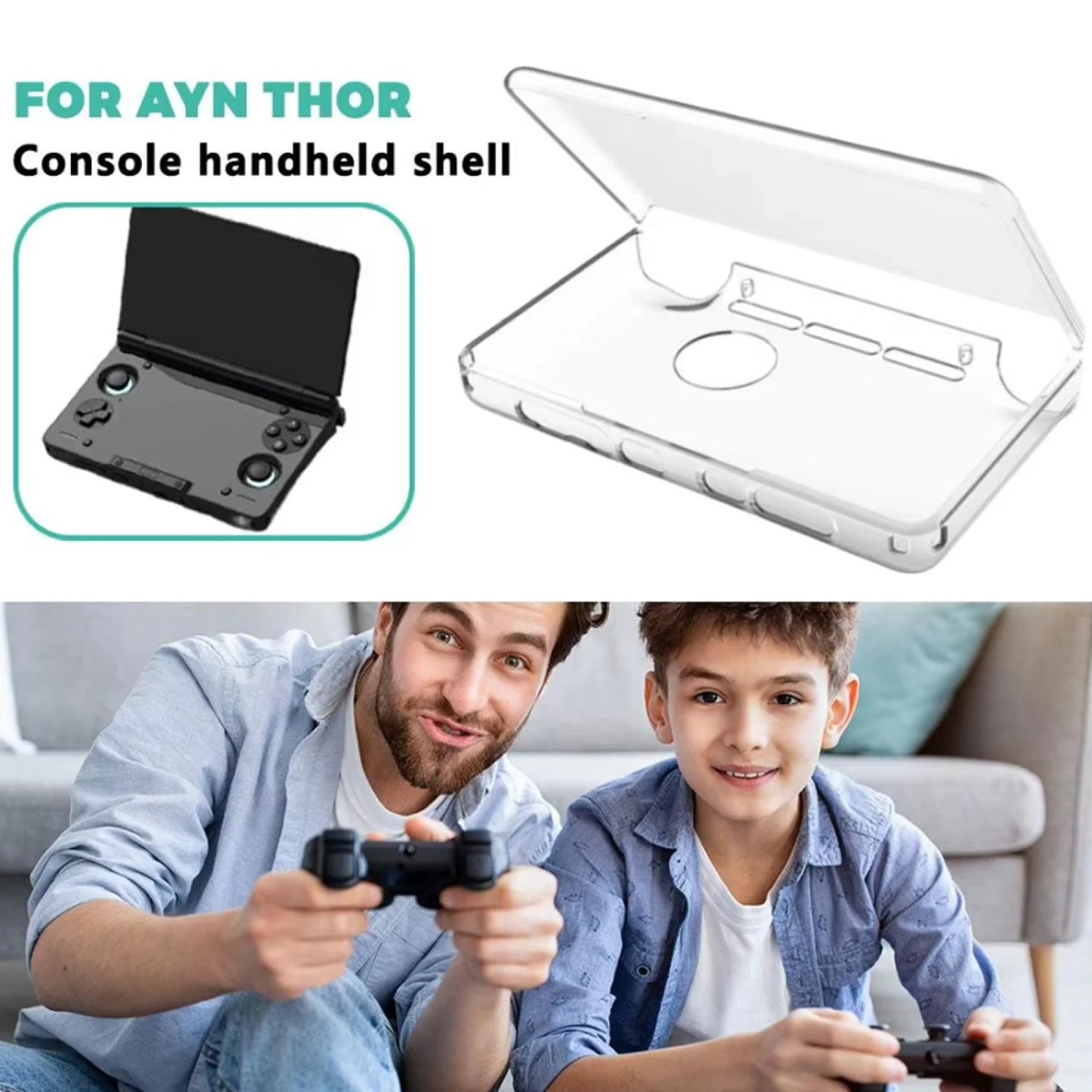 Transparent TPU Protective Case For AYN THOR Shell Clear Case Cover Full Protection Game Console Accessories