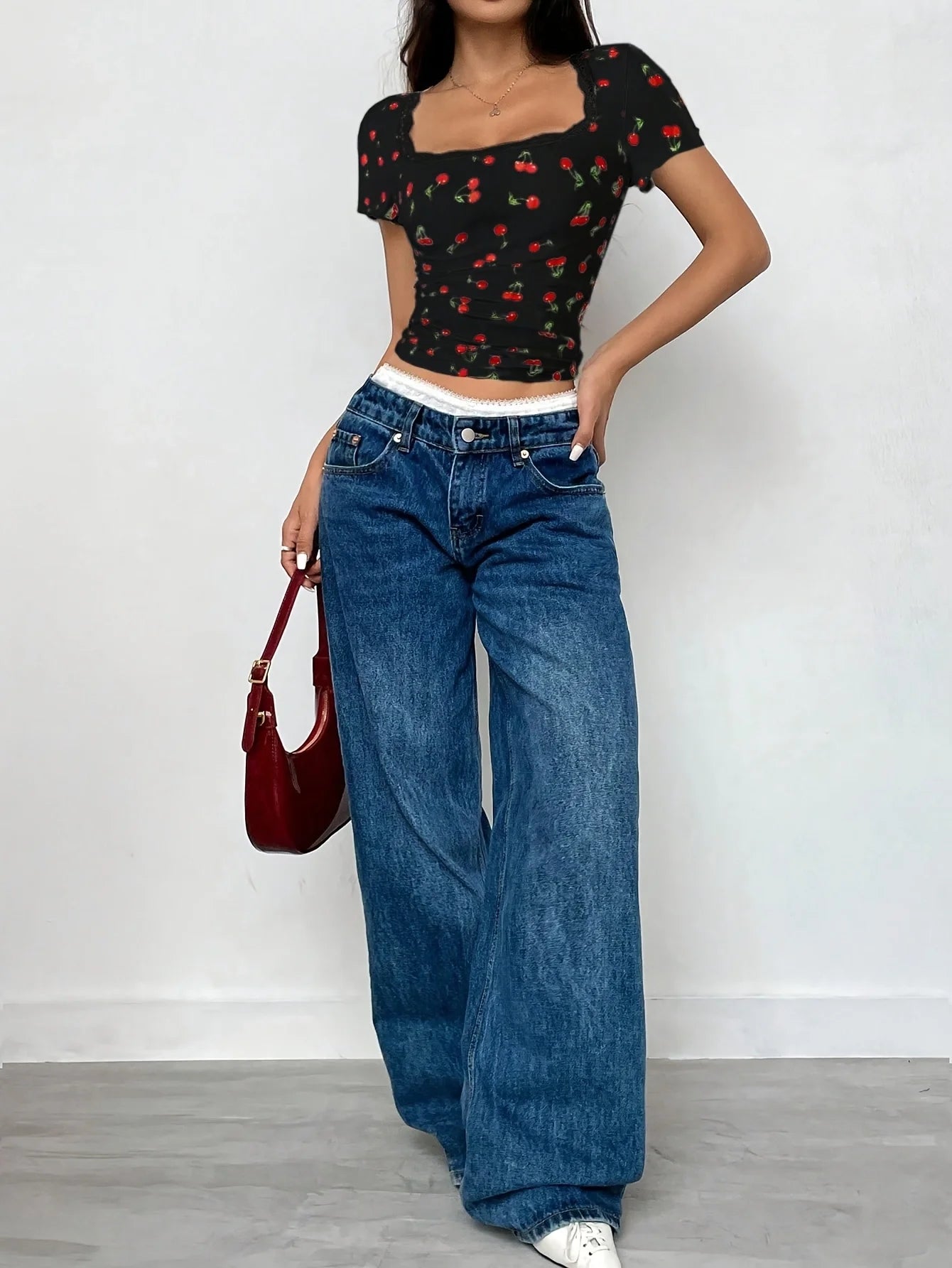 Women's Tops Rockabilly Y2K Short Sleeve Tee Floral Print Lace Trim Button Front Crop Shirt Casual Off Shoulder Vintage Blouse