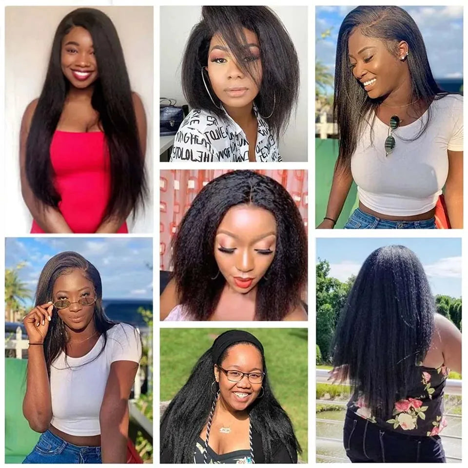 28 30Inch Brazilian Kinky Straight Human Hair Bundles 15A Virgin Human Hair Extension 3/4Pcs Hair Wefts Yaki Straight Human Hair