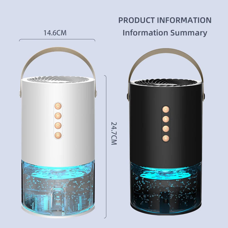 1000ml Dehumidifier Air Dryer for Home Office Negative ions Eliminate Damp Mold and Moisture Portable Air Dehumidifier EU US