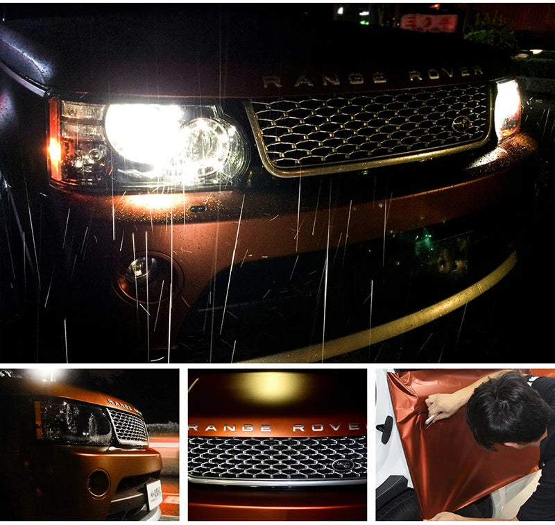 Premium Matte Metallic Copper Brown Vinyl Wrap Roll Self Adhesive Decal Sticker Car Wrapping Foil Air Release