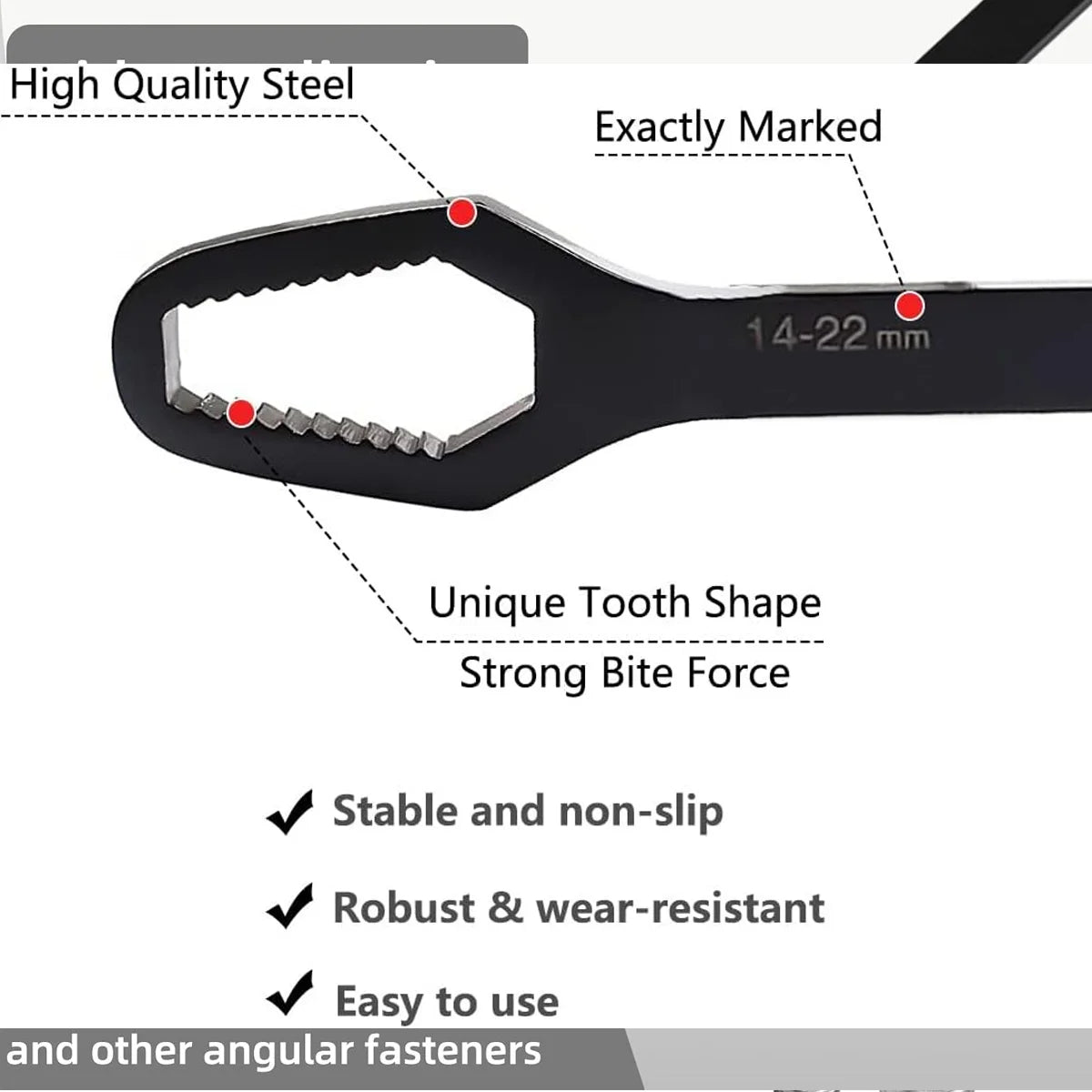 1pcs headed multifunctional universal wrench universal wrench self tightening drooping wrench repair tool for household mainten