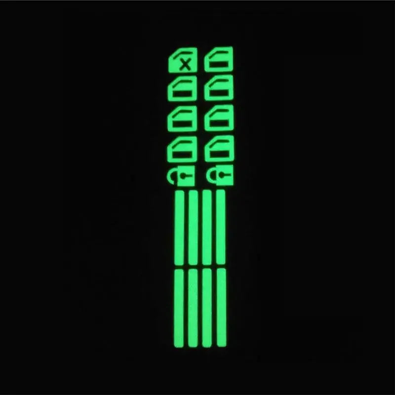 18Pcs/set Luminous Car Window Button Sticker Car Door Window Lift Button Stickers Night Fluorescent Decals Car Interior Sticker