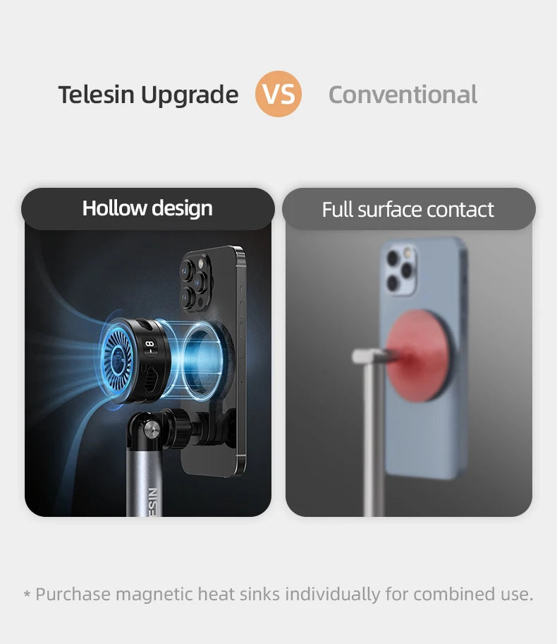 Original Telesin P3-DS-01 P3-FS-01 Adjustable Desktop Stand For Phone And Camera With Flexible Arm And Stable Base Design