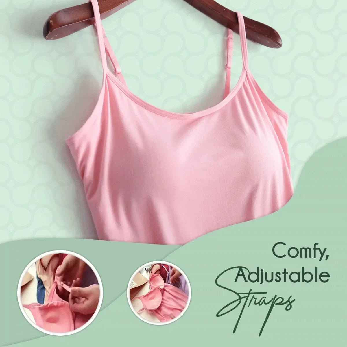 Women's Cami Bra Tank Top – Built-In Padded Bra Camisole | Wireless, Breathable & Seamless | S-6XL