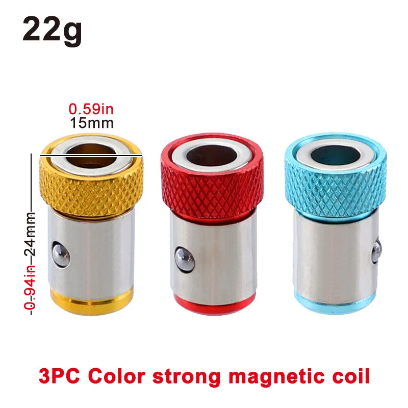 Universal 1/4 Inch Magnetic Screwdriver Head Bit Holder Color metal Magnetizer Steel Sleeve Power Tool Position Ring Accessory