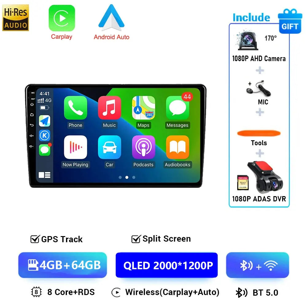 Android 16 Carplay For Citroen C5 2008-2017 Car Radio Auto 4G GPS Navigation Multimedia Video Player Stereo Multimedia Video