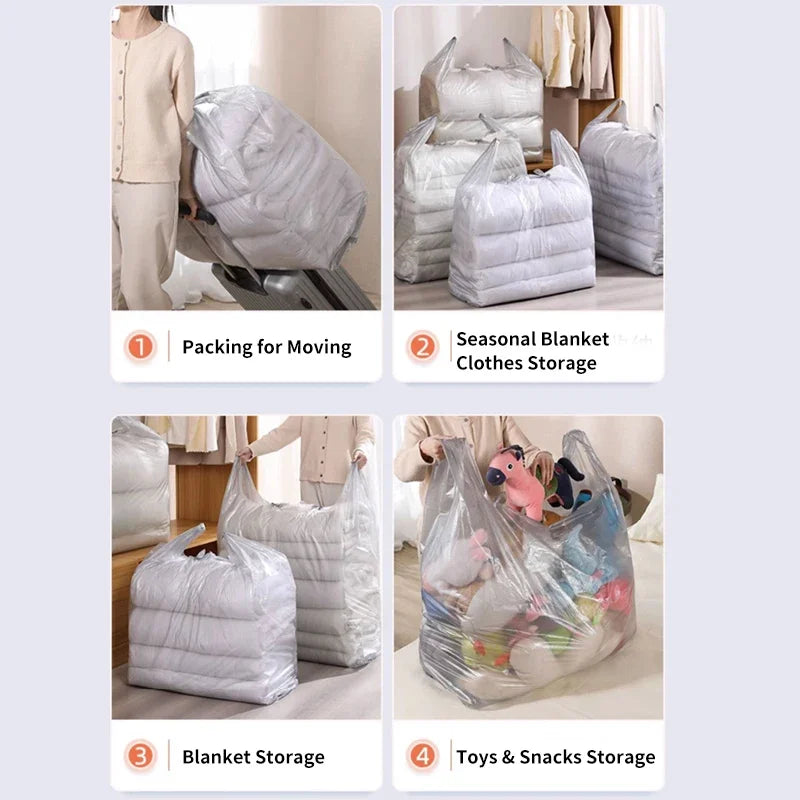 10PCS Large Capacity Plastic Bags Thicken Moving Packaging Bag Clothes Storage Bags for Toys Duvet Blanket Bedding Organizer