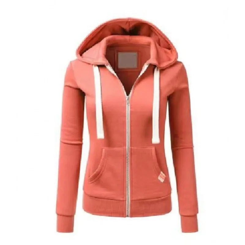 Women's Zip Up Hooded Sweatshirt - Casual Long Sleeve Jacket - photo 6