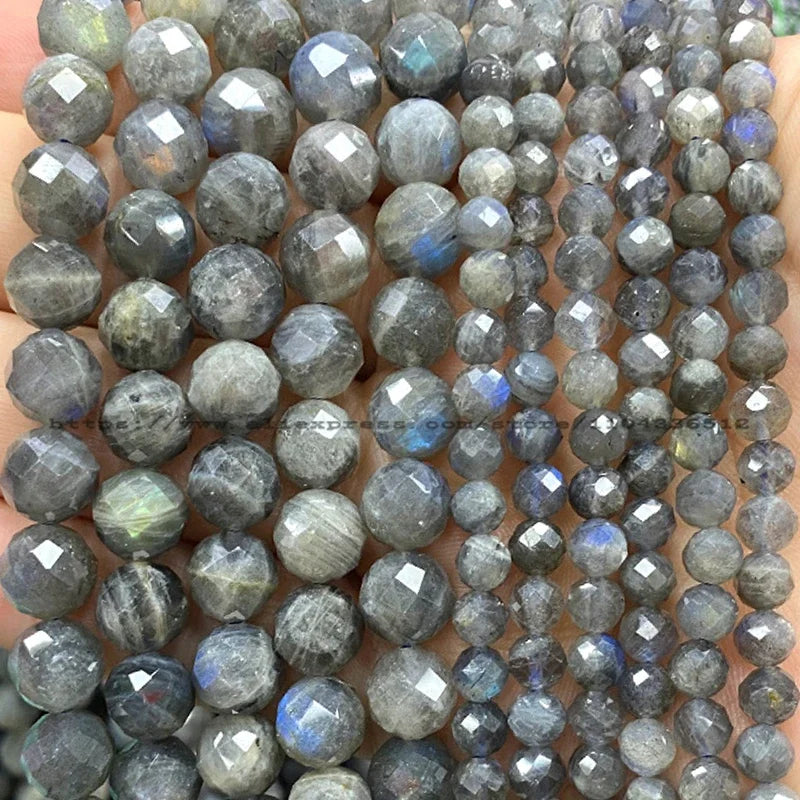 Natural Gem Stone Faceted Round Red Garnet Loose Spacer Beads for Jewelry Making Diy Earrings Bracelets Charms Accessories