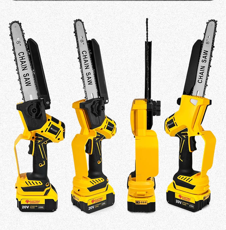 Electric Goddess Brushless 6/8in Electric Chainsaw 1380W Cordless Woodwork Cutting Garden Pruning Saw For Dewalt 20V Battery Pin
