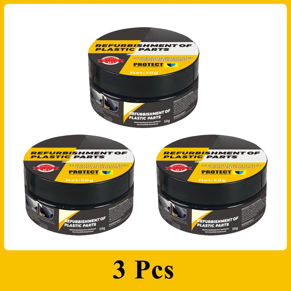 All-in-1 Car Interior Scratch Repair Paste - Plastic Leather Scratch Fix, Polishing & Anti-Aging for Tires Seats Steering Wheel