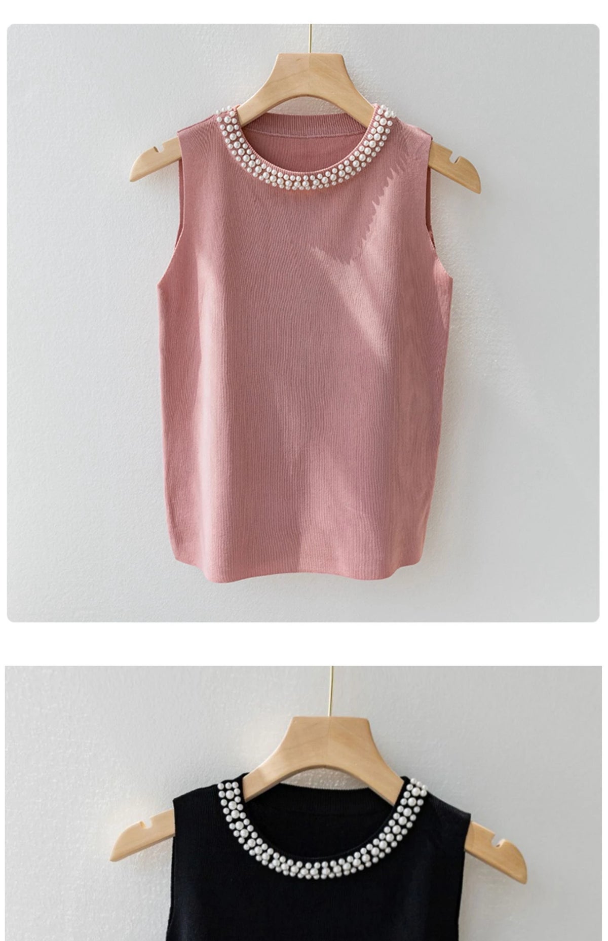 Women's beaded knit tank top, sleeveless vest — view 11 of 20