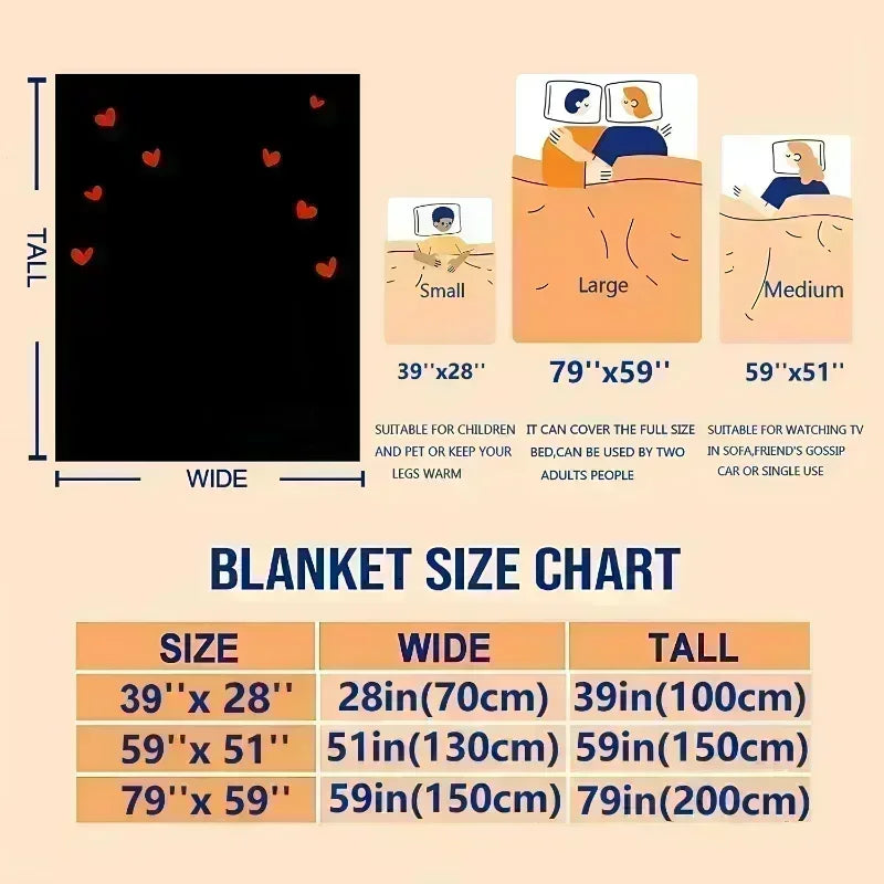 Halloween Pumpkin and Black Cat Flannel Blanket