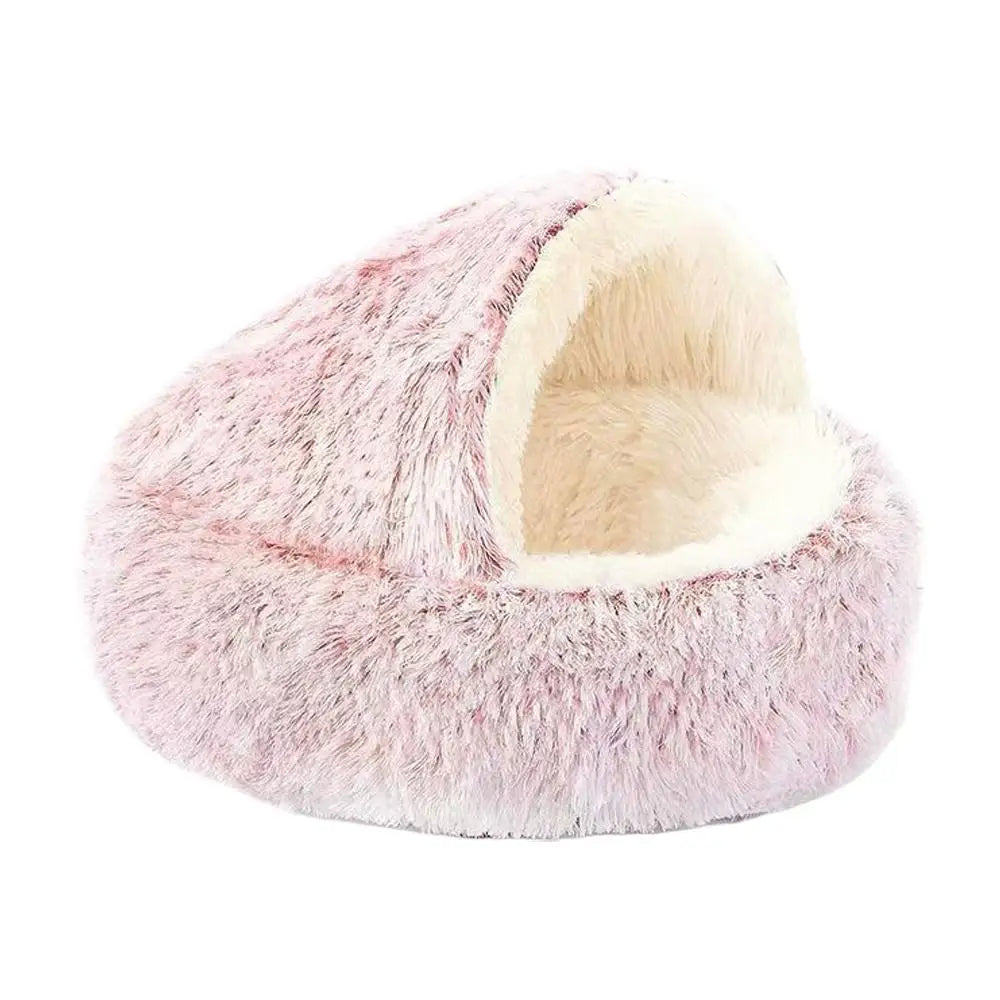 Round Plush Cat Bed Cushion - Warm Winter Basket for Cats, 40cm - photo 7