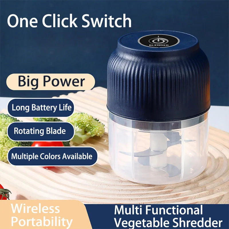 Mini Electric Garlic Chopper - USB Rechargeable 250ml Food Chopper