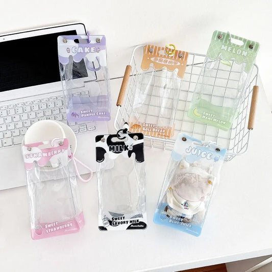 New Transparent Data Cable Storage Bag PVC MIni Dolls Storage Pouch Colorful Dustproof Dolls Outdoor Bag for 13cm Dolls