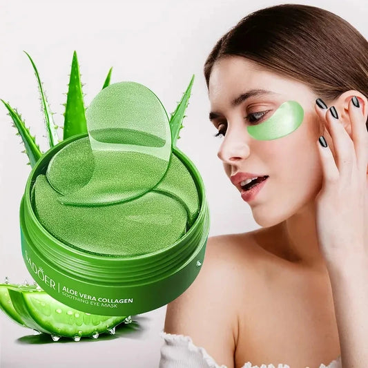 SADOER 60pcs Aloe Vera & Collagen Eye Masks – Anti Dark Circles, Eye Bags & Puffiness | Hydrating & Firming Under-Eye Patches for Women