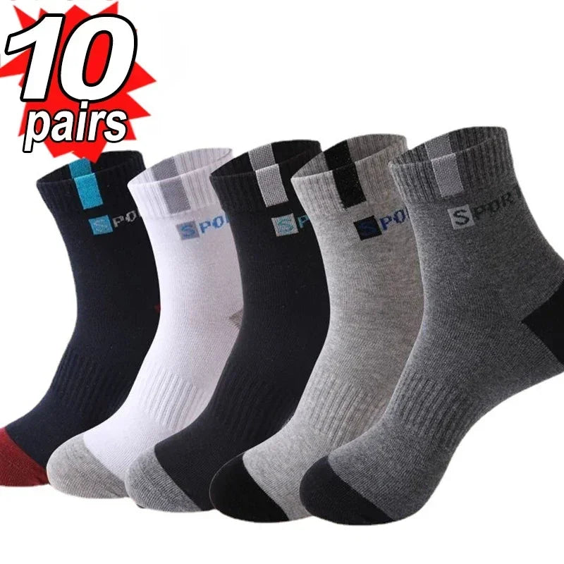 Men's Cotton Blend Crew Socks, 5 or 10 Pairs