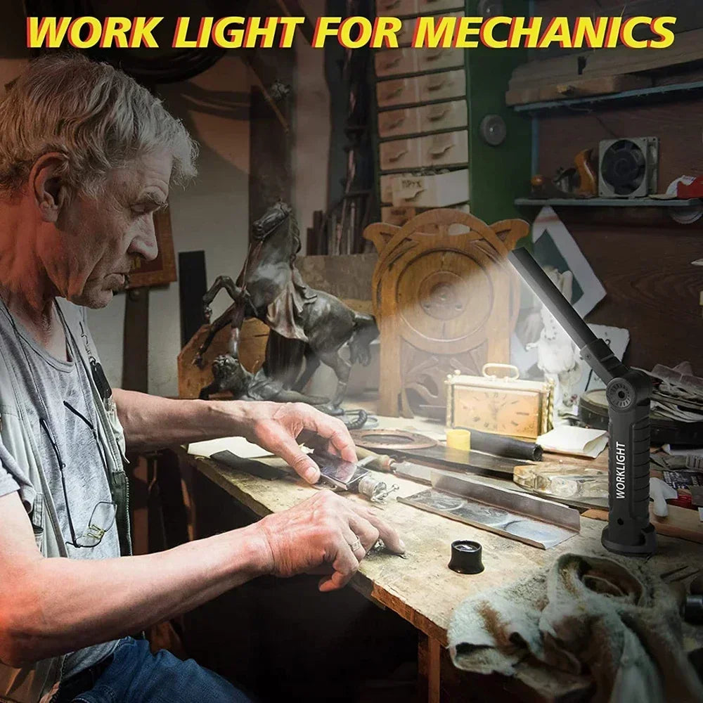 1pc COB LED Work Light Dimmable USB Rechargeable LED Flashlight Inspection Lamp With Magnet&Hook 14500/18650 Battery Torch light