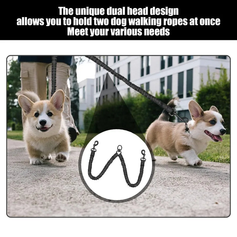 Double Dog Leash - Shock-Absorbing Elastic Walking Lead – photo 5