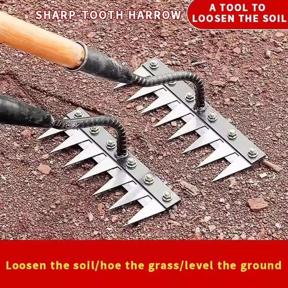 5/6/7/8 Garden Hoe Weeding Tool Digging Wild Vegetables Weeding Loosening Soil Agricultural Farm Tools Menggang Rake Accessories
