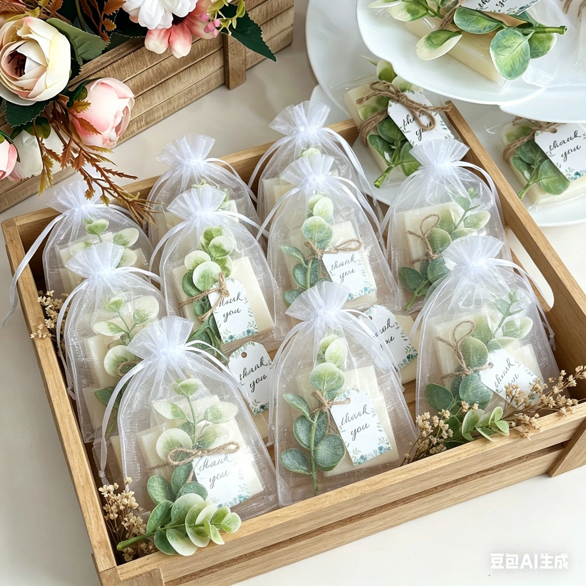 20 Sets Soap Packs Mini Soap Favors, White Hand Soaps Packs for Baby Shower Bridal Shower Wedding Gifts for Guests